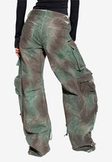 The Attico Fern Stained Camouflage Cargo Jeans 236WCP84 D022-238