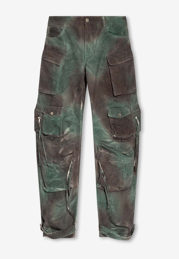 The Attico Fern Stained Camouflage Cargo Jeans 236WCP84 D022-238