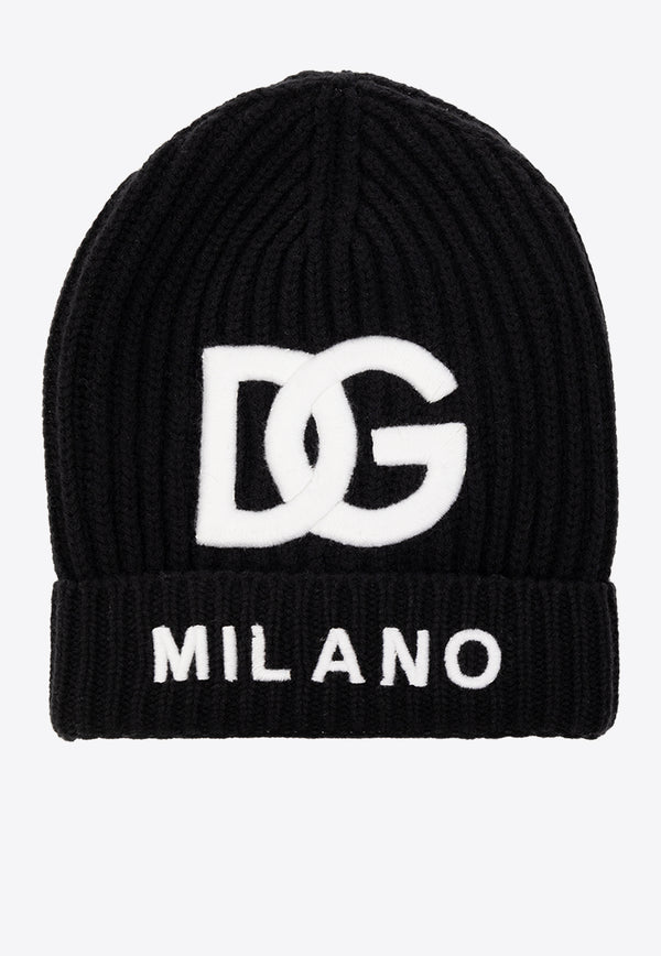 Dolce & Gabbana Kids Boys DG Milano Beanie Black LBKH96 JCVK6-N0000