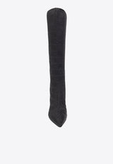 Moschino 75 Monogram Jacquard Knee-High Boots Black MN26017C1H 101-000