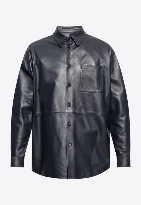 Off-White Leather Buttoned Shirt Black OMJE010F23 LEA001-4700