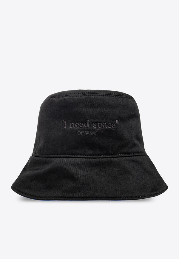 Off-White Quote Reversible Bucket Hat Black OMLA033F23 FAB006-1010