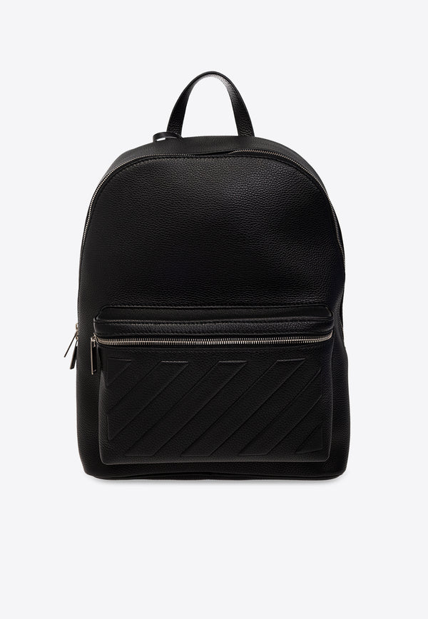Off-White Diag Embossed Leather Backpack Black OMNB103F23 LEA001-1000