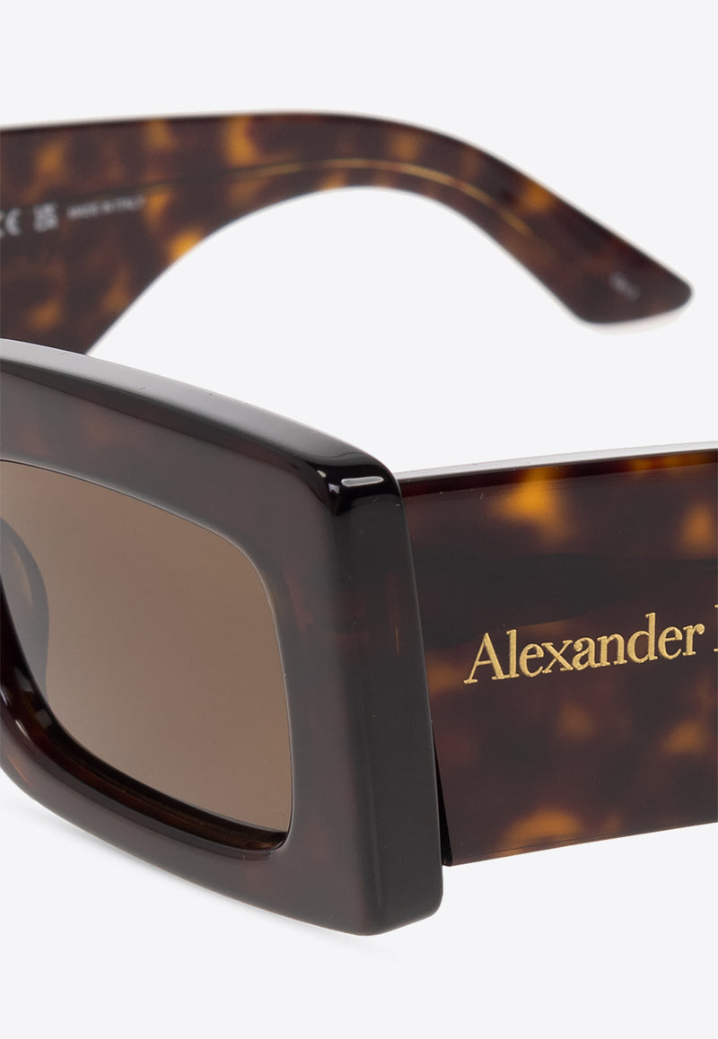 Alexander McQueen Bold Logo Rectangular Sunglasses Brown 760629 J0749-2305