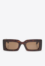 Alexander McQueen Bold Logo Rectangular Sunglasses Brown 760629 J0749-2305