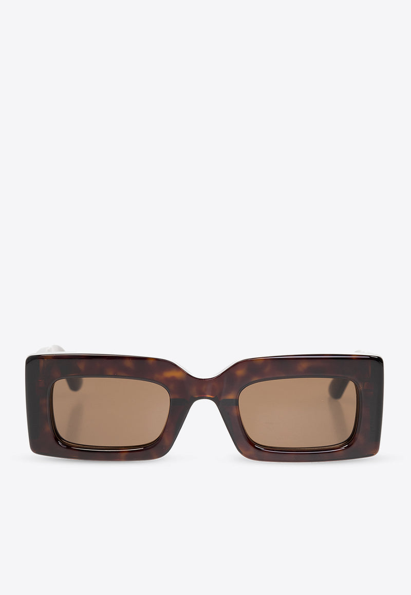 Alexander McQueen Bold Logo Rectangular Sunglasses Brown 760629 J0749-2305