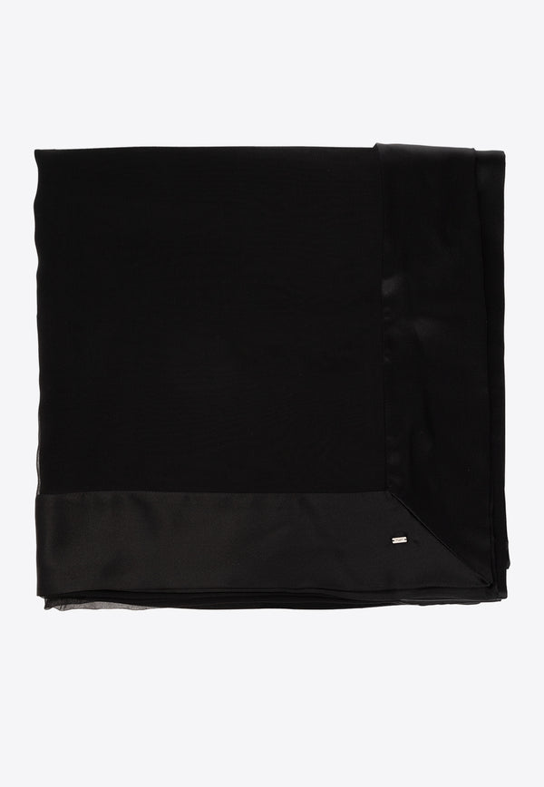 Saint Laurent Extra Long Semi-Sheer Silk Scarf Black 760868 3YO21-1000