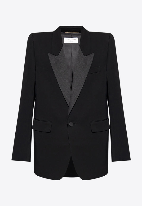 Saint Laurent Oversized Single-Breasted Tuxedo Jacket Black 760896 Y7E63-1000