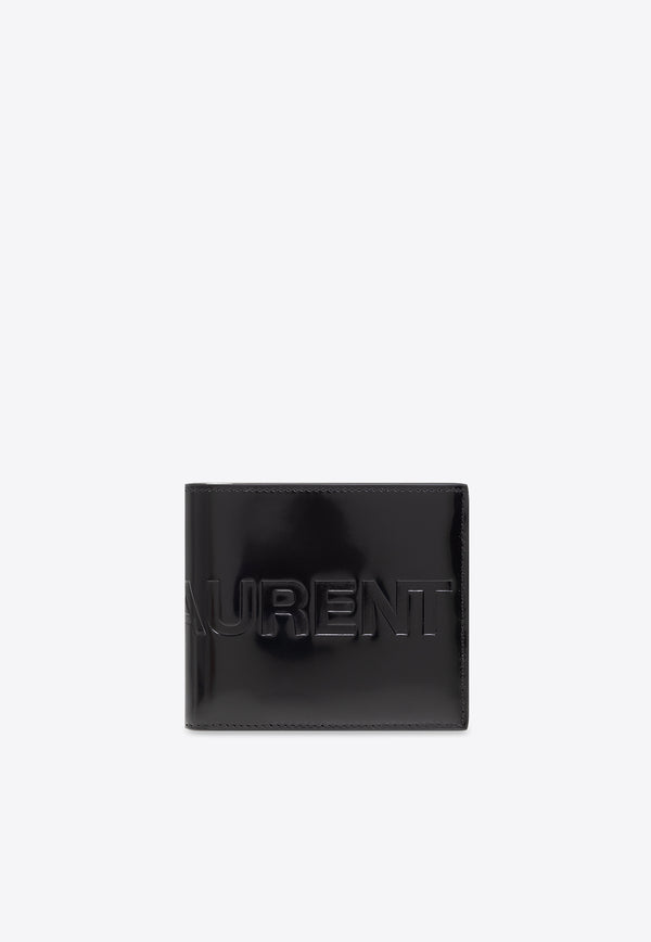Saint Laurent Debossed Logo Leather Bi-Fold Wallet Black 760923 AACKL-1000