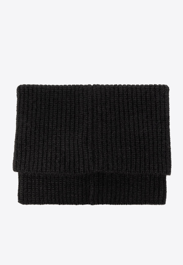 Saint Laurent Ribbed Knit Folded Collar Black 761551 3YO27-1000