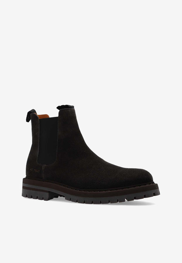 Common Projects Suede Chelsea Lug Boots  CHELSEA IN SUEDE 6134-BLACK 7547