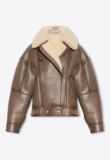 Acne Studios Leather Shearling Jacket Brown FN-WN-LEAT000125 A70087-CCG-BROWN LIGHT CAMEL