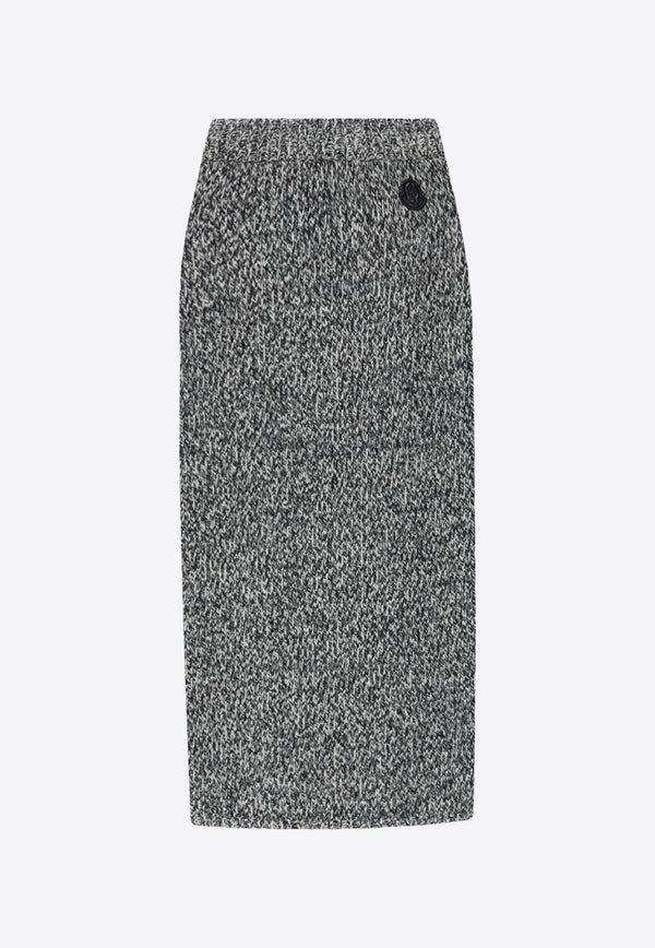Moncler Knitted Wool Midi Skirt I20939H00003 M3560-F90 Gray