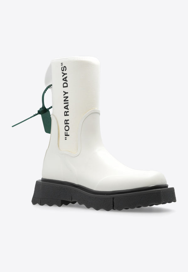 Off-White Sponge Mid-Calf Rain Boots White OWIE016C99 MAT001-0110