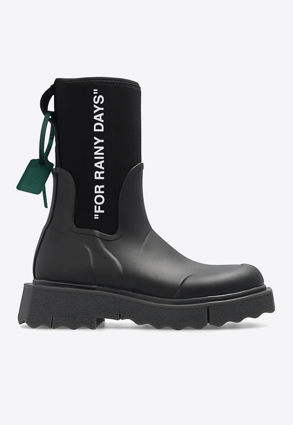 Off-White Sponge Mid-Calf Rain Boots Black OWIE016C99 MAT001-1001