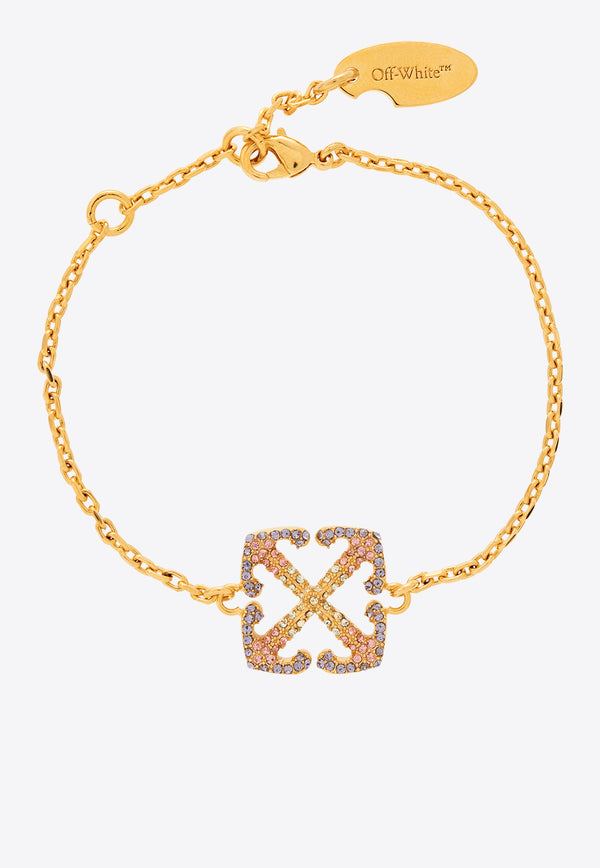 Off-White Arrows Crystal-Embellished Bracelet Gold OWOA111F23 MET001-7684