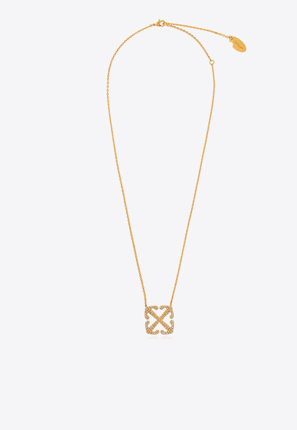 Off-White Arrows Embellished Pendant Necklace Gold OWOB121F23 MET001-7600