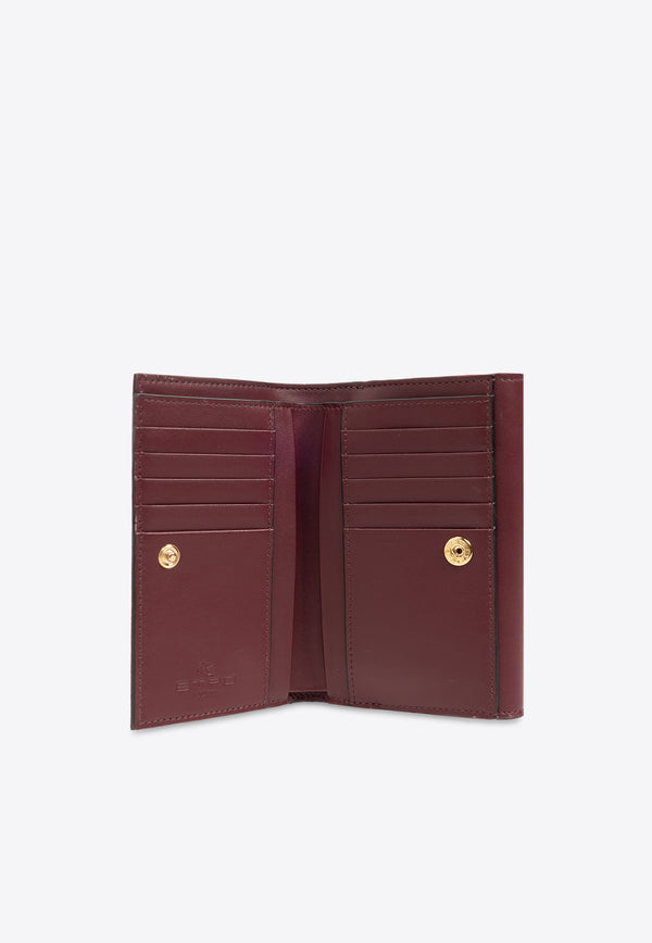 Etro Essential Paisley Jacquard Leather Wallet Burgundy P1P040 8502-300