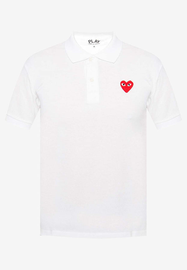 Comme Des Garçons Play Heart Patch Polo T-shirt White P1T006 0-B