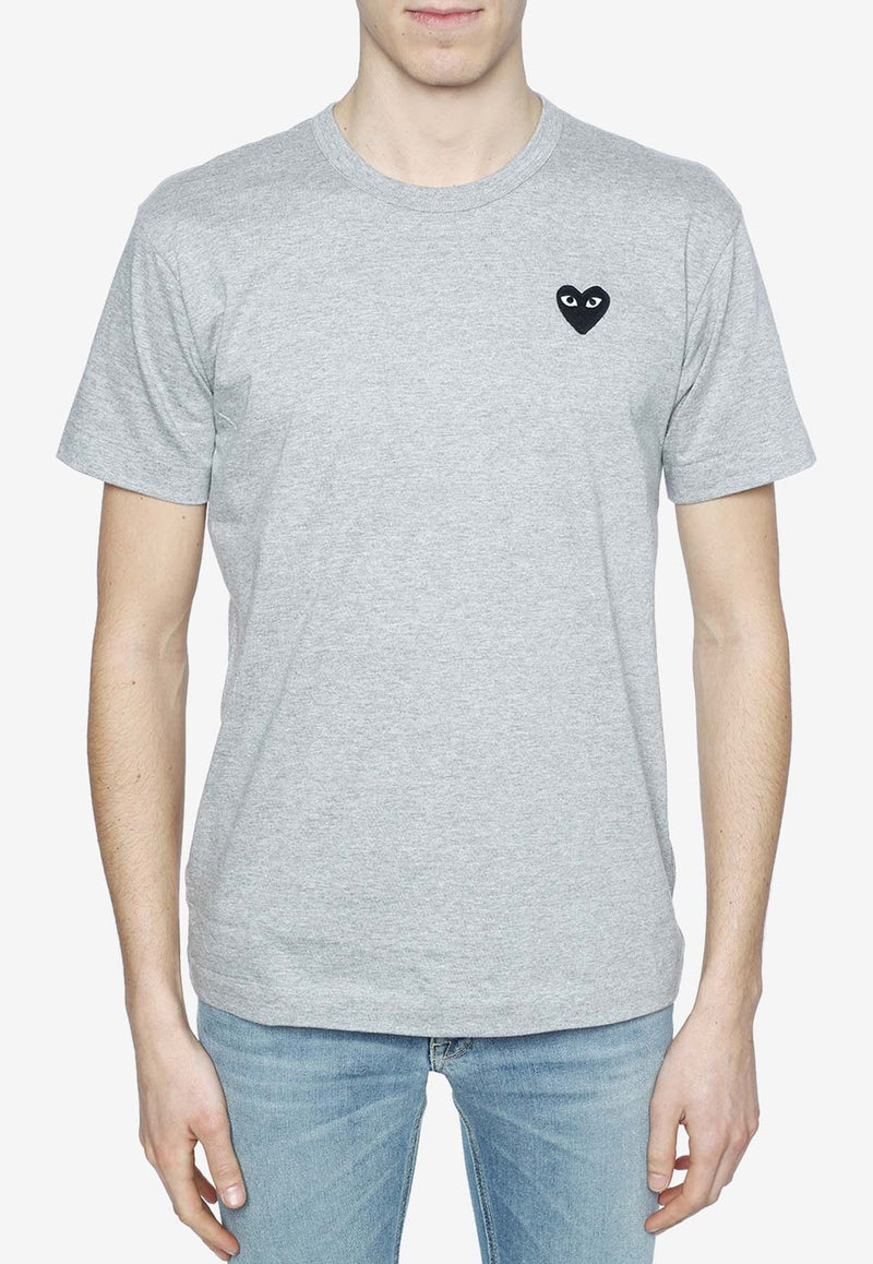 Comme Des Garçons Play Heart Logo Crewneck T-shirt Gray P1T076 0-1