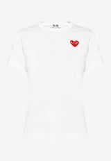 Comme Des Garçons Play Heart Patch Crewneck T-shirt White P1T107 0-2