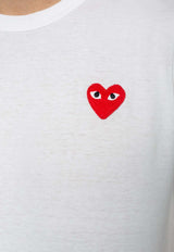 Comme Des Garçons Play Heart Embroidered Crewneck T-shirt White P1T108 0-2
