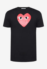 Comme Des Garçons Play Heart Logo Print Crewneck T-shirt Black P1T112 0-1