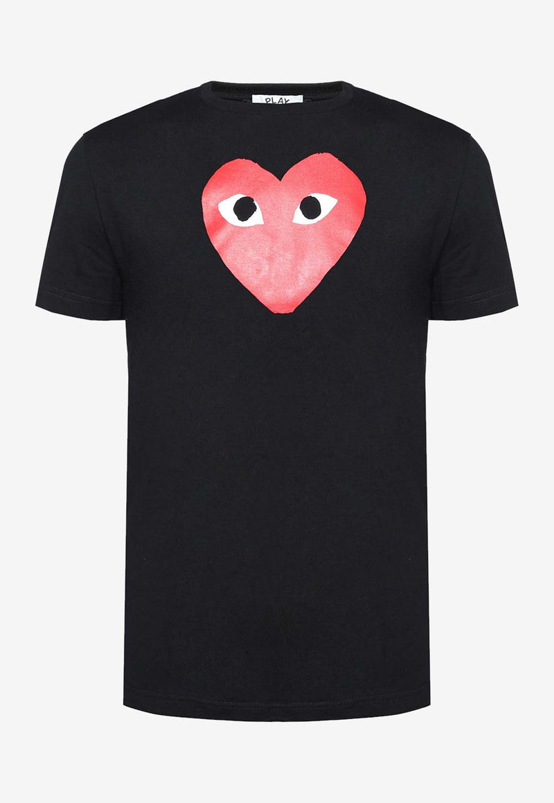 Comme Des Garçons Play Heart Logo Print Crewneck T-shirt Black P1T112 0-1