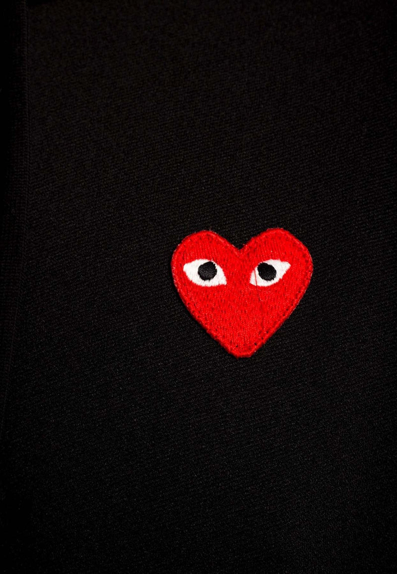 Comme Des Garçons Play Heart Patch Hooded Sweatshirt Black P1T173 0-1