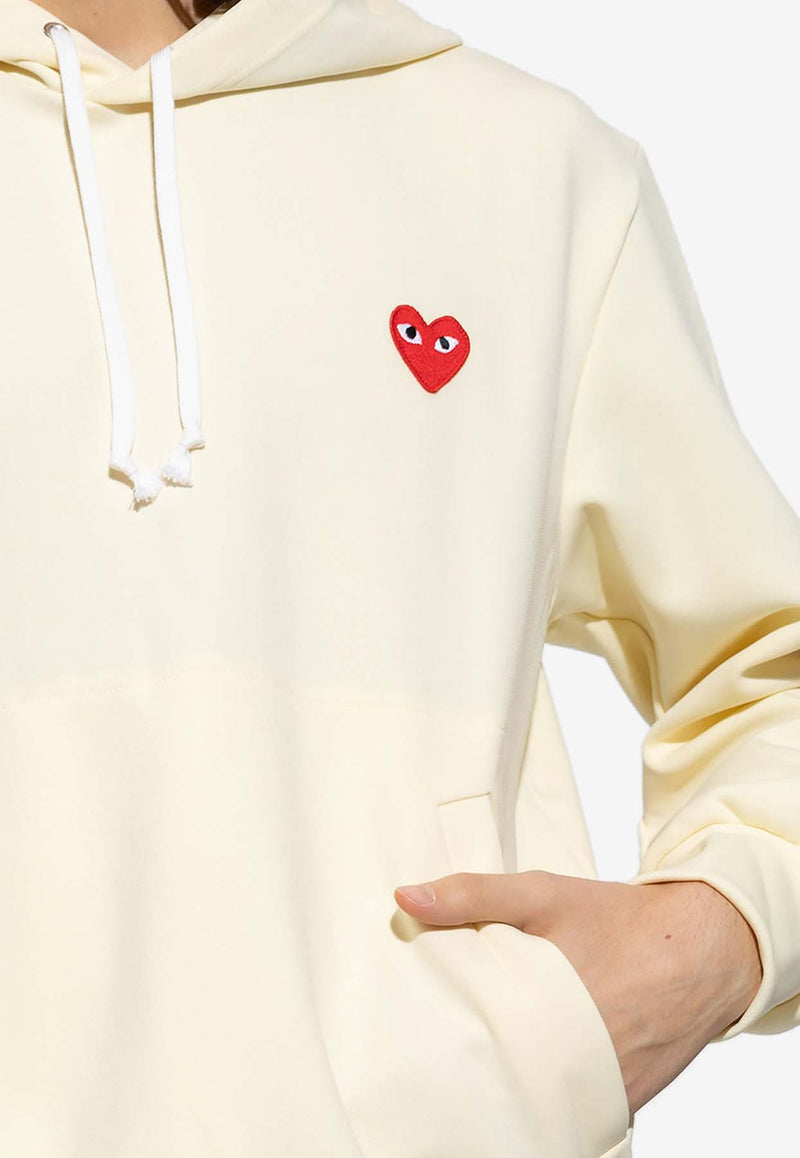 Comme Des Garçons Play Embroidered Heart Hooded Sweatshirt Yellow P1T174 0-3