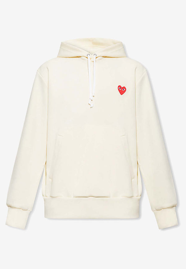 Comme Des Garçons Play Embroidered Heart Hooded Sweatshirt Yellow P1T174 0-3