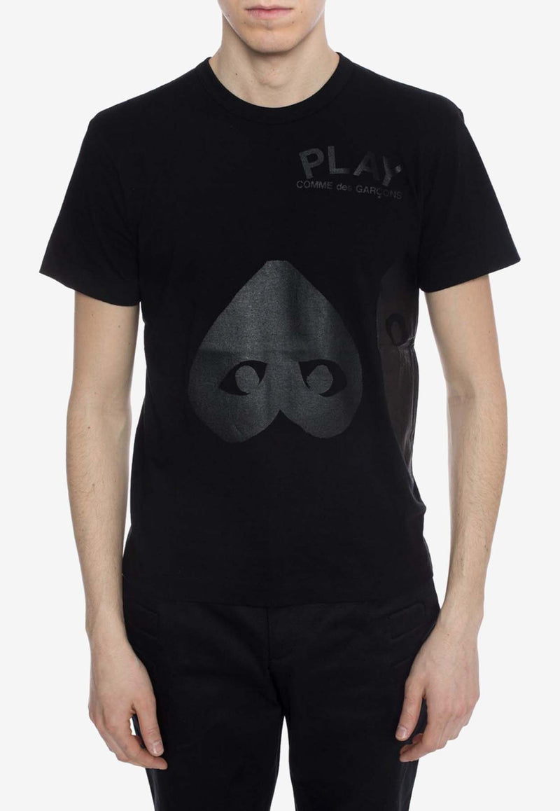 Comme Des Garçons Play Graphic Print Crewneck T-shirt Black P1T196 0-1