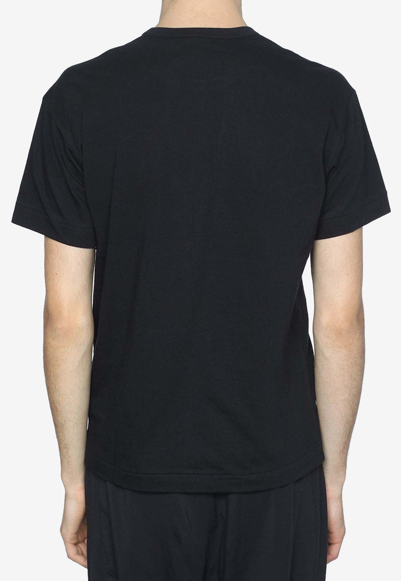 Comme Des Garçons Play Logo Patches Crewneck T-shirt Black P1T226 0-1