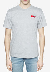 Comme Des Garçons Play Logo Patches Crewneck T-shirt Gray P1T226 0-3