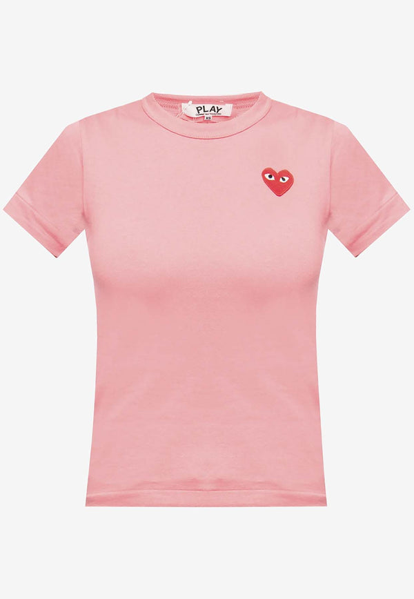 Comme Des Garçons Play Heart Patch Crewneck T-shirt Pink P1T271 0-3