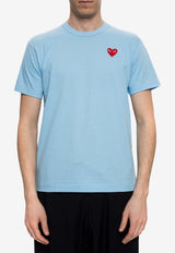 Comme Des Garçons Play Heart Patch Crewneck T-shirt Blue P1T272 0-1