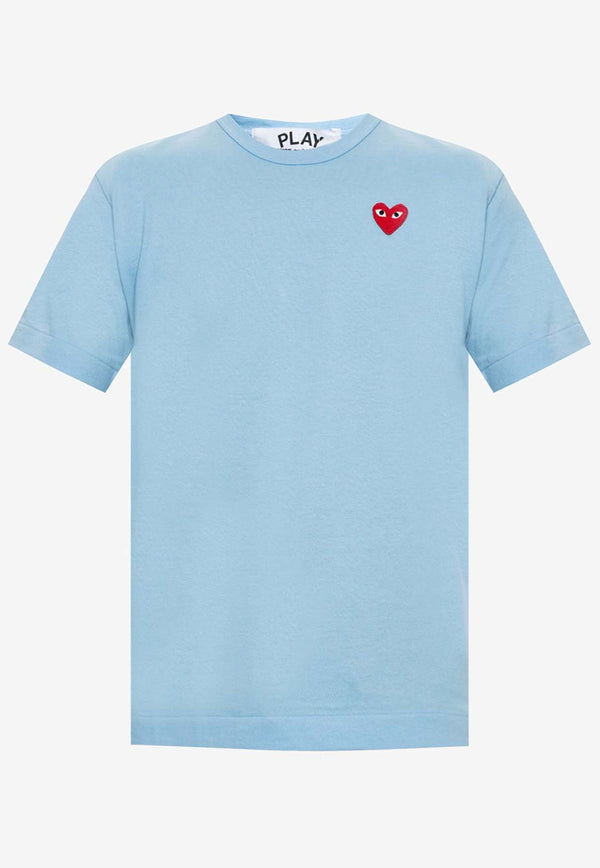 Comme Des Garçons Play Heart Patch Crewneck T-shirt Blue P1T272 0-1