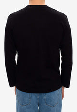 Comme Des Garçons Play Heart Patch Long-Sleeved T-shirt Black P1T292 0-1
