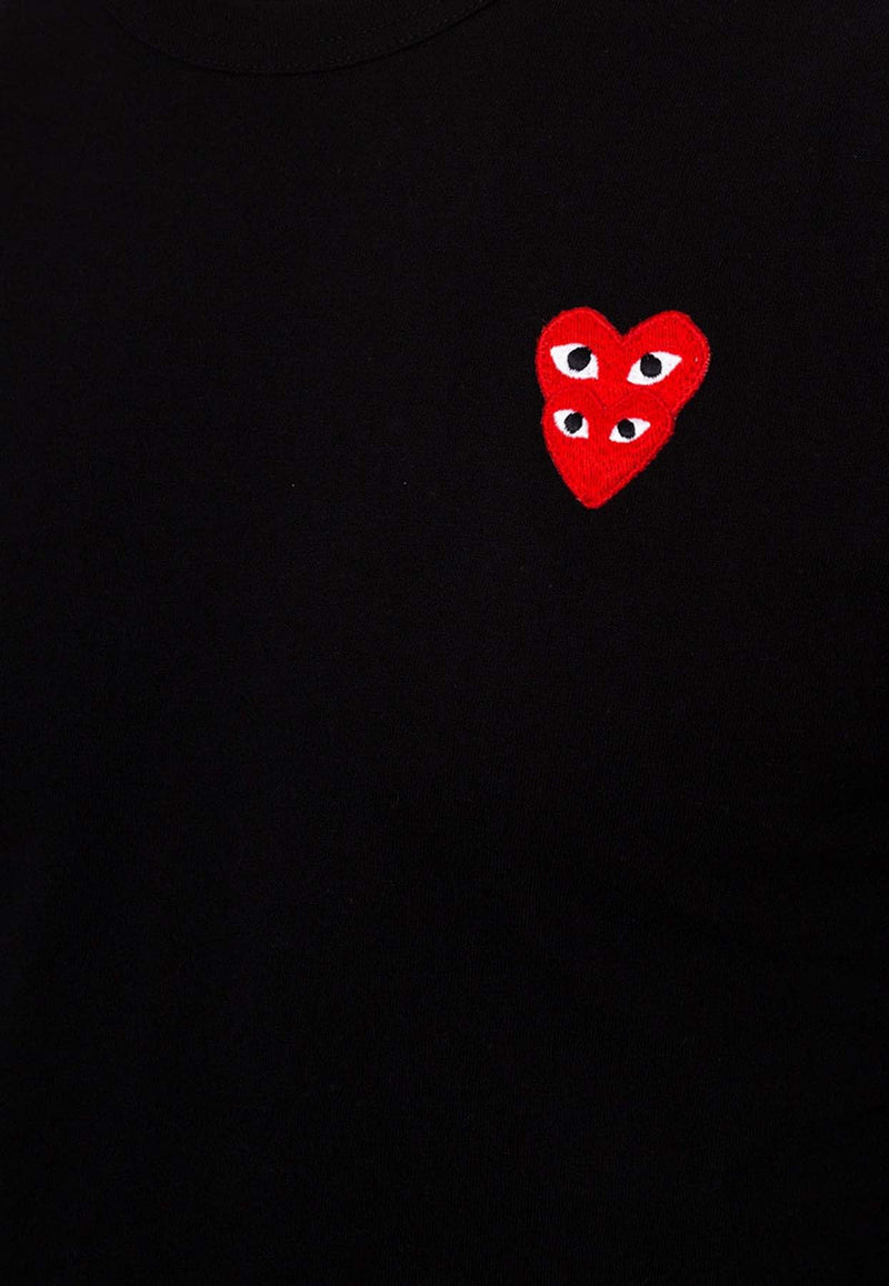 Comme Des Garçons Play Heart Patch Long-Sleeved T-shirt Black P1T292 0-1