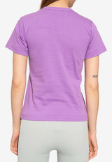 Comme Des Garçons Play Logo Embroidered Crewneck T-shirt Purple P1T313 0-4