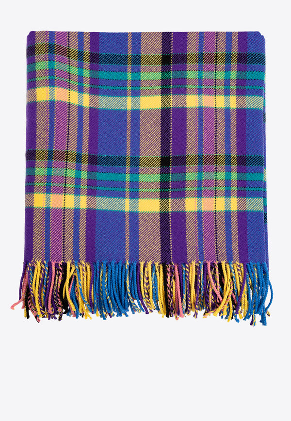 Etro Check Wool Fringed Scarf Multicolor R1D060 673-400
