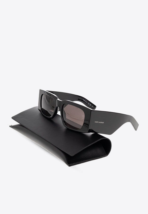Saint Laurent Rectangular-Framed Logo Sunglasses Gray 769789 Y9956-1000