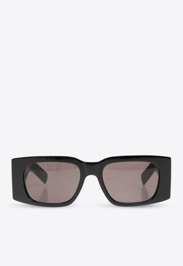 Saint Laurent Rectangular-Framed Logo Sunglasses Gray 769789 Y9956-1000