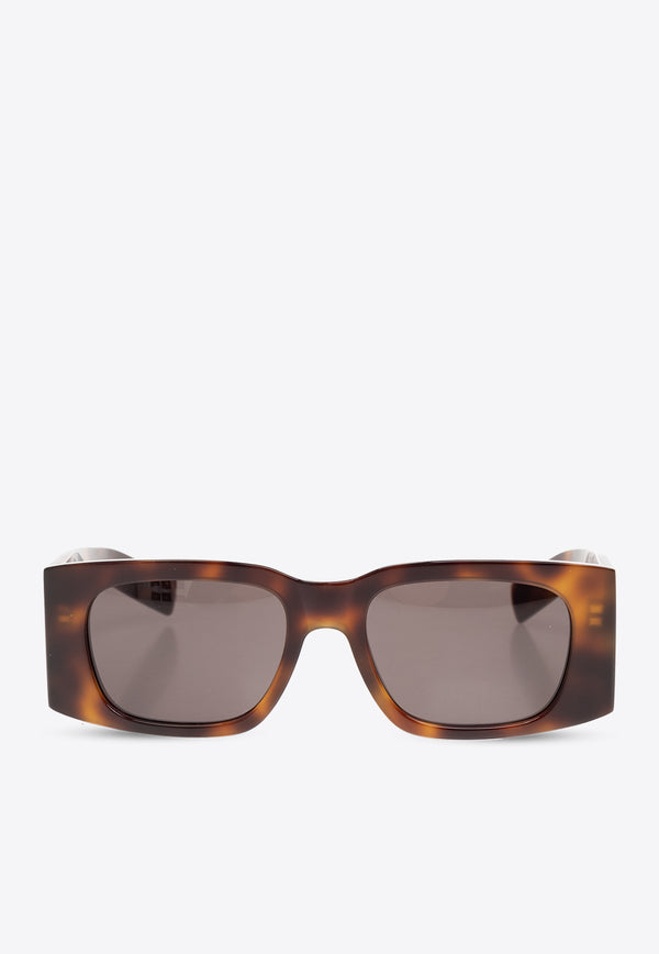 Saint Laurent Rectangular-Framed Logo Sunglasses Gray 769789 Y9956-2300