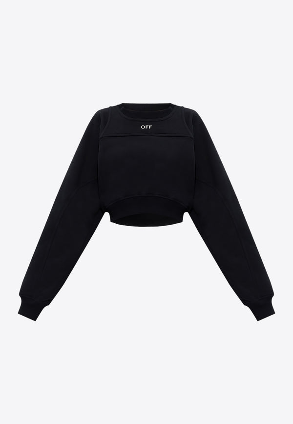 Off-White Two-Layer Cropped Sweatshirt Black OWBA071F23 JER001-1001