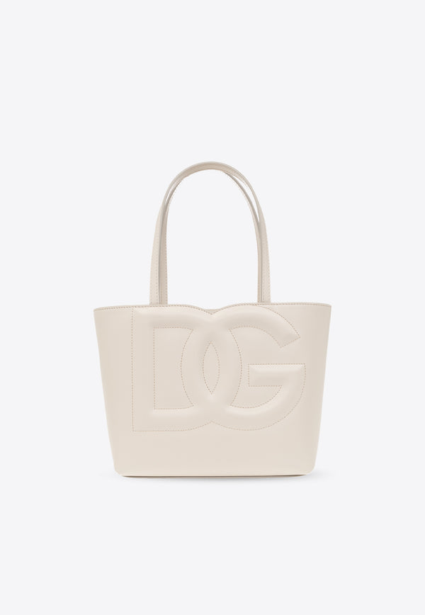 Dolce & GabbanaSmall Logo-Embossed Leather Tote BagBB7337 AW576-80004Cream