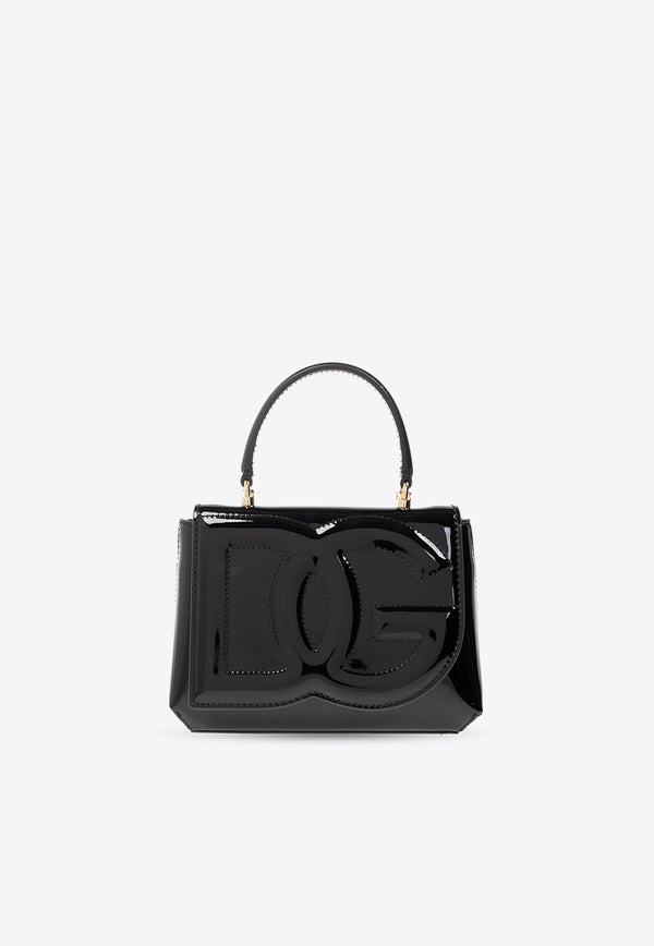 Dolce & GabbanaMini DG Logo Top Handle Bag in Patent LeatherBB7568 A1471-80999Black