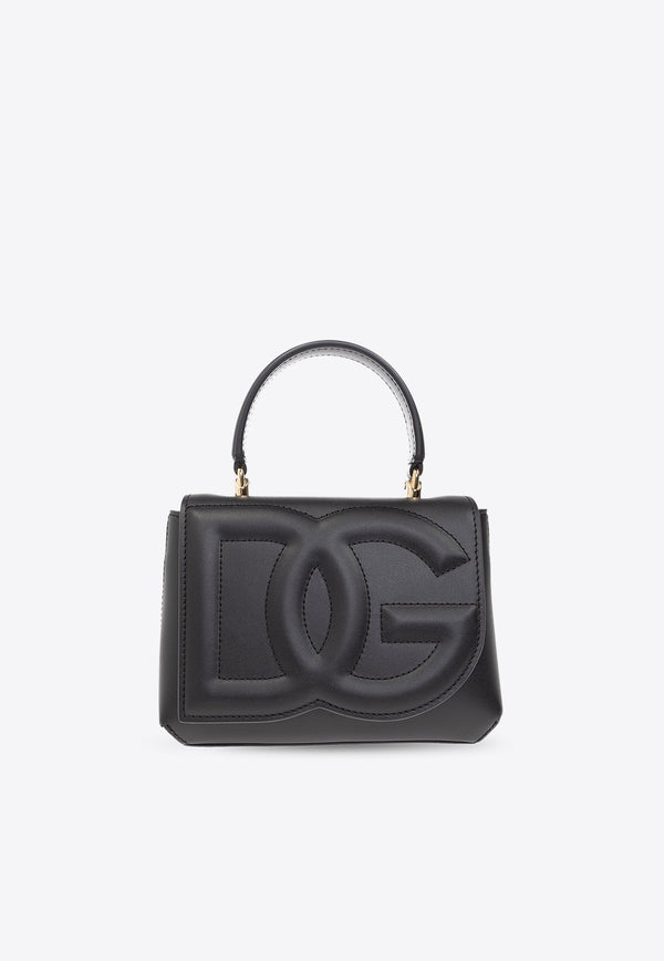 Dolce & GabbanaMini Logo Detail Top Handle Bag in Matte LeatherBB7568 AW576-80999Black