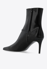 Saint Laurent Vendome 70 Leather Ankle Boots Black 762996 AAAZY-1000