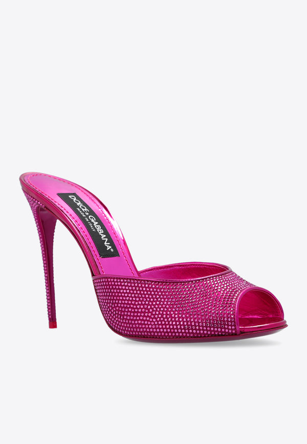 Dolce & Gabbana 115 Crystal-Embellished Mules CR1574 AO185-8Z432 Pink